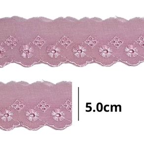 Bordado Ingles Ctb 5Cm 134 Rosa Claro 132 13,70Mt
