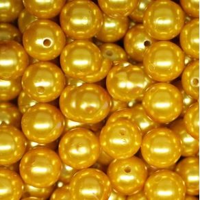 Perola com Furo 14Mm Dourado 50G Perola com Furo 14Mm Dourado 50G
