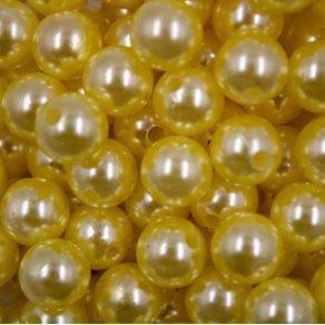 Perola com Furo 12Mm Amrlo Bb 50G Perola com Furo 12Mm Amrlo Bb 50G