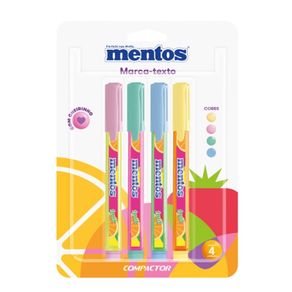 Marcador Destaq Mentos Bl/4 1Rs/1Am/1Az/1Vd