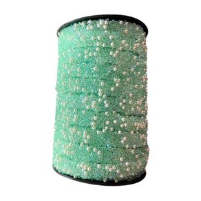 Tira Strass C/Perola Mj-3e Verde Mt