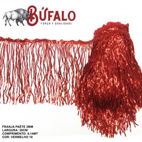 Franja de Paete 20Cm N 3 Vermelho 10 Franja de Paete 20Cm N 3 Vermelho 10