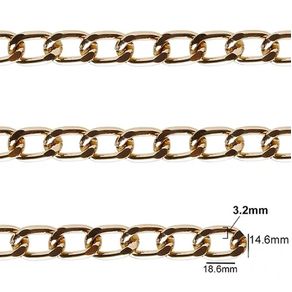 Corrente Nybc 18,6X14,6Mm (3.2) Ouro Mt Corrente Nybc 18,6X14,6Mm (3.2) Ouro Mt