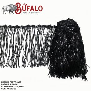 Franja de Paete 20Cm N 3 Preto 03 Franja de Paete 20Cm N 3 Preto 03