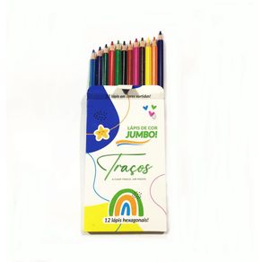 Lapis de Cor Jumbo Hexagonal C/12 Cores Lapis de Cor Jumbo Hexagonal C/12 Cores