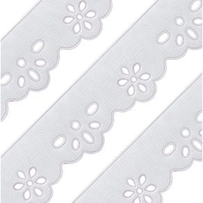 1021 - Bordado 2,4Cm - Branco 10Mt 1021 - Bordado 2,4Cm - Branco 10Mt