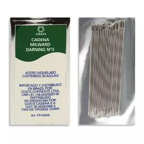 Agulha Darning Aco Niq N.3 Ct C/20Und Agulha Darning Aco Niq N.3 Ct C/20Und