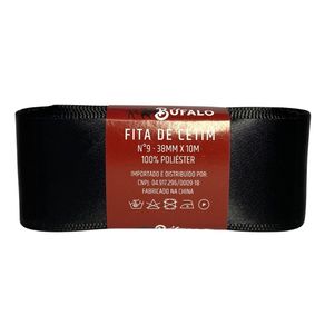 Fita Cetim Bufalo N.9 38Mm Preto 39 10Mt