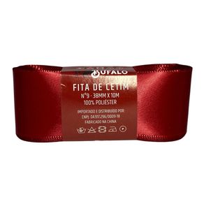 Fita Cetim Bufalo N.9 38Mm Vermelho 163 10Mt