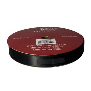 Fita Cetim Bufalo N.3 16Mm Preto 39 50Mt Fita Cetim Bufalo N.3 16Mm Preto 39 50Mt