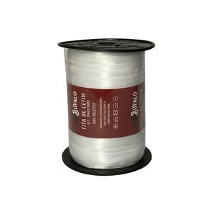 Fita Cetim Bufalo N.1 7Mm Branco 01 100Mt Fita Cetim Bufalo N.1 7Mm Branco 01 100Mt