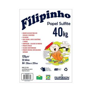 Filipinho Sulfite 40K 210X297mm 120G/M2 50Fls