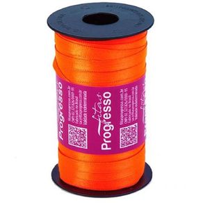 Fita Cetim Progresso N.1 278 Laranja Citrico 100Mt