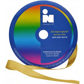 Fita Cetim Najar N.3 Poliester 47 Dourado 50Mt Fita Cetim Najar N.3 Poliester 47 Dourado 50Mt