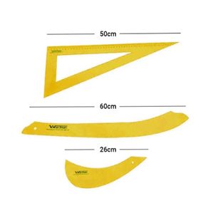 Kit 3 Pcs Regua Graduada Amarela(23086)