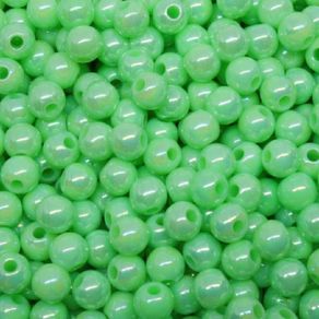 Perola Bola Leitosa Irisada 10Mm Verde 67 50G