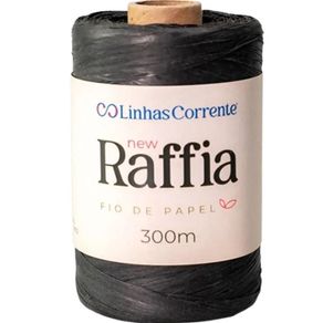 Fio Papel Raffia Cor Pto 300Mt
